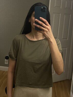Olive Green Crop Tshirt